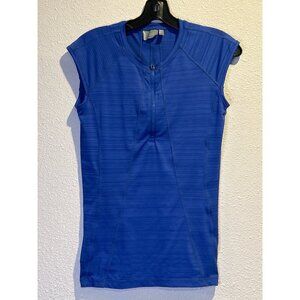 Athleta Women's SMALL Pacifica Sleeveless Tank Top Small Blue 1/4 Zip Pocket